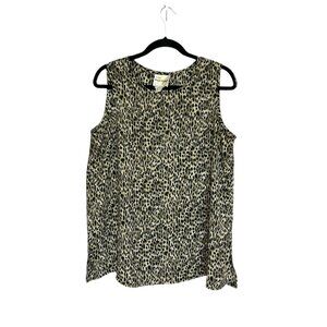 Vintage Joseph Ribkoff Leopard Print Sleeveless Shell Tank Top Size 12